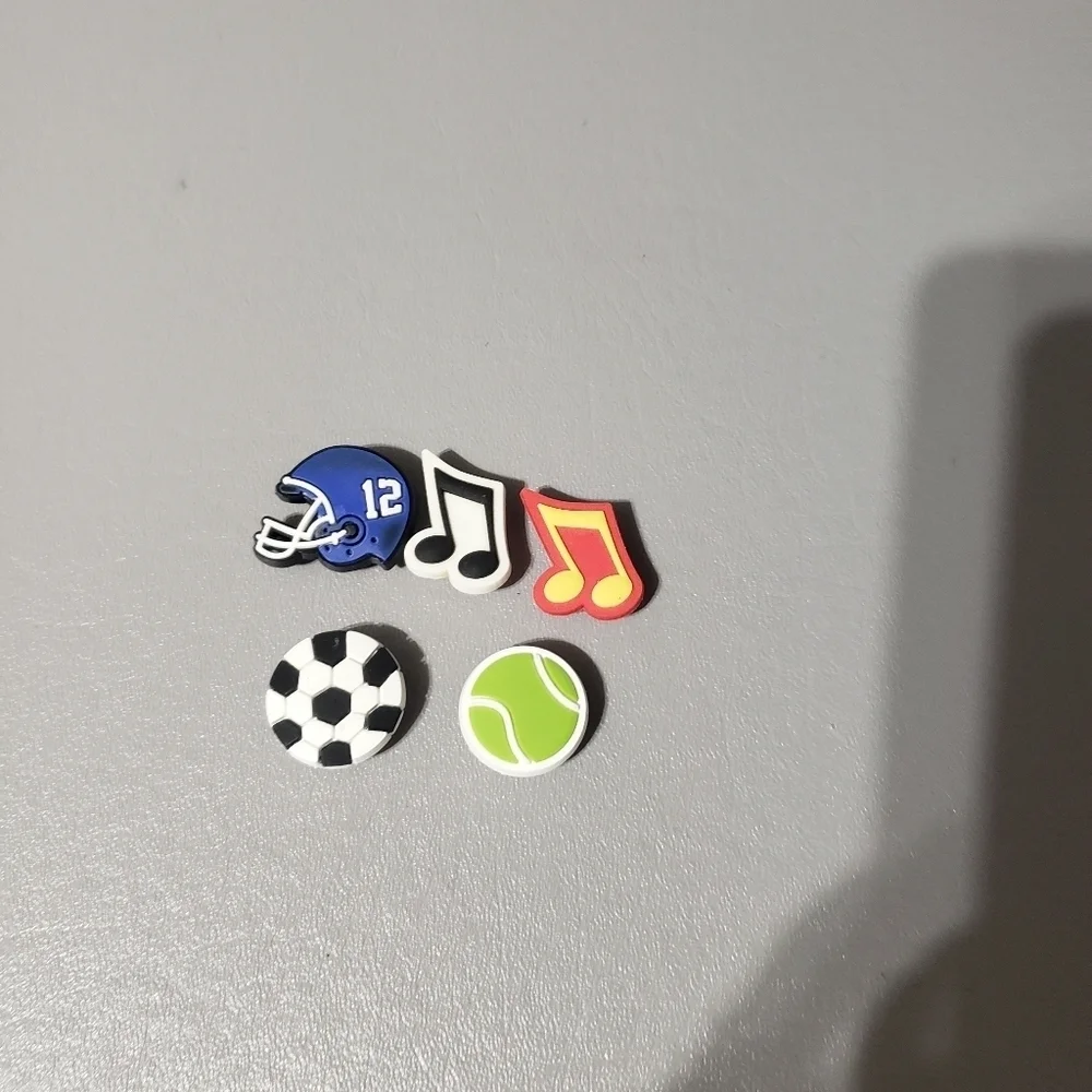 croc charms sports and music notes bundle lot of 5